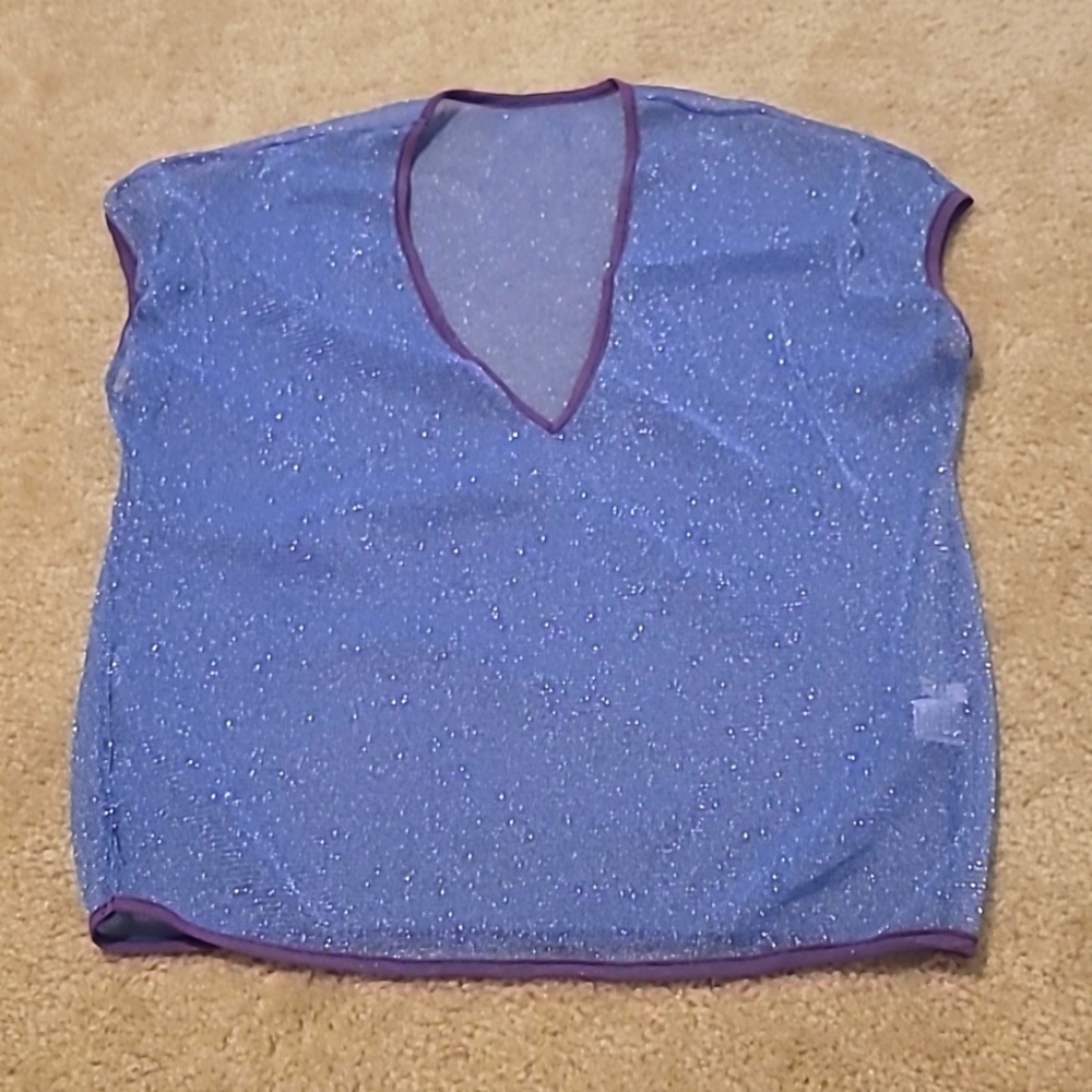 Glittery blue transparent shirt